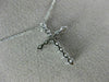 ESTATE .25CT DIAMOND 14KT WHITE GOLD 3D ROUND CLASSIC FLOATING CROSS PENDANT