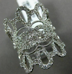 ESTATE EXTRA LARGE 1.53CT DIAMOND 18KT WHITE GOLD 3D OPEN CROWN TEAR DROP RING