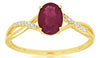 .94CT DIAMOND & AAA RUBY 14KT YELLOW GOLD OVAL & ROUND CRISS CROSS INFINITY RING
