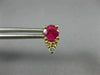 ANTIQUE 1.20CT DIAMOND & AAA RUBY 14KT YELLOW GOLD CLUSTER STUD EARRINGS #18909
