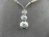 ESTATE .55CT DIAMOND 18KT WHITE GOLD FLOATING THREE STONE DROP NECKLACE #15056