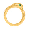 LARGE .22CT DIAMOND & AAA EMERALD 14KT YELLOW GOLD CRISS CROSS COBRA SNAKE RING
