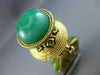 ESTATE LARGE AAA EMERALD & GREEN CARNELIAN 14KT YELLOW GOLD 3D LADY EBONY BROOCH