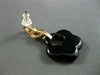 ESTATE LARGE .30CT DIAMOND & AAA ONYX 14K ROSE GOLD FLOWER STAR HANGING EARRINGS