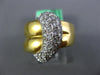 ESTATE LARGE 1.0CT DIAMOND 18KT WHITE AND YELLOW GOLD 3D SEMI MOON FUN RING