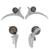 LARGE 2.69CT DIAMOND & AAA TAHITIAN PEARL 18KT WHITE GOLD LEAF SHAPE BROOCH PIN