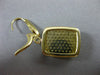 ESTATE LARGE 2.15CT DIAMOND & TOPAZ 18K YELLOW GOLD RECTANGULAR HANGING EARRINGS