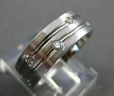 ESTATE .35CT DIAMOND ETOILE TWO ROW 14KT WHITE GOLD ETERNITY RING UNIQUE! #12187