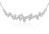 ESTATE .46CT DIAMOND 14KT WHITE GOLD MILGRAIN ZIG ZAG LEAF FLOWER LOVE NECKLACE
