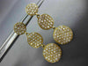 ESTATE LARGE 1.50CT DIAMOND 14KT YELLOW GOLD 3D CLUSTER JOURNEY HANGING EARRINGS