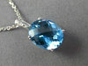ESTATE 2.91CT DIAMOND & EXTRA FACET BLUE TOPAZ 14KT WHITE GOLD FLOATING PENDANT