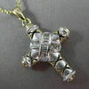 ESTATE .25CT BAGUETTE DIAMOND 14KT WHITE & YELLOW GOLD 3D CROSS PENDANT #11457
