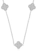 .85CT DIAMOND 14KT WHITE GOLD 3D CLASSIC MULTI FLOWER BY THE YARD LOVE NECKLACE
