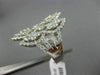 ESTATE LARGE 3.68CT DIAMOND 18KT WHITE GOLD 3D CLUSTER MARQUISE SHAPE LOVE RING
