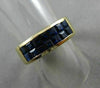 ESTATE .79CT AAA PRINCESS CUT SAPPHIRE 14KT YELLOW GOLD DOUBLE ROW RING #19340