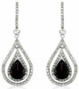 ESTATE 1.43CT DIAMOND & AAA RHODOLITE 14K WHITE GOLD 3D PEAR SHAPE HALO EARRINGS