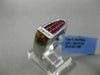 ESTATE 1.94CT DIAMOND & PRINCESS CUT AAA RUBY 18KT WHITE GOLD 3D MENS RING