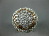 ESTATE EXTRA LARGE 1.50CT DIAMOND 14KT WHITE & ROSE GOLD CLUSTER MULTI ROW RING