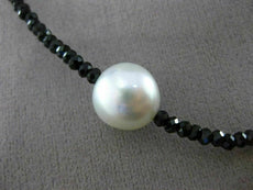 ESTATE LONG HANDCRAFTED AAA SOUTH SEA PEARL & BLACK SPINAL BY THE YARD NECKLACE