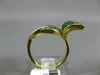 ESTATE LARGE 1.05CT DIAMOND & AAA TSAVORITE 14KT YELLOW GOLD 3D FLOWER LOVE RING