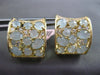 ESTATE EXTRA WIDE 10.37CT DIAMOND & BLUE AGATE 14KT YELLOW GOLD HUGGIE EARRINGS