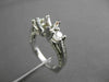 ESTATE .90CT DIAMOND 14K WHITE GOLD 3 STONE SEMI MOUNT 3D ENGAGEMENT RING #17613