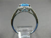 ESTATE WIDE 2.20CT DIAMOND & AAA BLUE TOPAZ 14K WHITE GOLD CLASSIC MILGRAIN RING