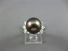 ESTATE .75CT DIAMOND & AAA TAHITIAN PEARL PLATINUM ROUND & PEAR SHAPE LOVE RING