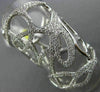 ESTATE EXTRA LARGE .79CT DIAMOND 18KT WHITE GOLD OPEN WEB LEAF FULL FINGER RING