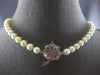 LONG .12CT DIAMOND & AAA SOUTH SEA PEARL 14KT WHITE GOLD FLOWER NECKLACE #27926