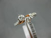 ESTATE .65CT DIAMOND 14KT WHITE & ROSE GOLD 3D TWO STONE SIDE BY SIDE LOVE RING