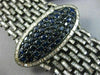 ESTATE EXTRA LARGE 35.47CT DIAMOND & AAA SAPPHIRE 18K BLACK GOLD TENNIS BRACELET