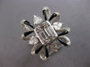 EXTRA LARGE 3.94CT DIAMOND & BLACK ENAMEL 18K WHITE GOLD 3D FLOWER COCKTAIL RING
