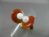 ANTIQUE WIDE 14KT YELLOW GOLD ONYX & WHITE QUARTZ DOUBLE EYE LUCKY RING #22336
