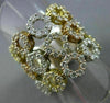 ESTATE LARGE 2.98CT DIAMOND 18KT TRI COLOR GOLD 3D OPEN CIRCLE FLEXIBLE FUN RING