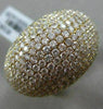 ESTATE MASSIVE 7.89CT DIAMOND 18K YELLOW GOLD MULTI ROW PAVE DOME SHAPE FUN RING