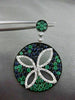 ESTATE LARGE 3.03CT DIAMOND SAPPHIRE & EMERALD 14KT WHITE GOLD FLOWER EARRINGS