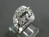 ANTIQUE WIDE .64CT ROUND OLD MINE DIAMOND 14KT WHITE GOLD OPEN FANCY RING #19541