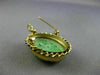 ANTIQUE AAA JADE 14KT YELLOW GOLD 3D HANDCRAFTED OVAL FLOWER FILIGREE PIN BROOCH