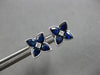 1.79CT DIAMOND & AAA SAPPHIRE 14KT WHITE GOLD ROUND & PEAR SHAPE STUD EARRINGS