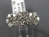 ESTATE LARGE 1.76CT DIAMOND 14K WHITE GOLD THREE FLOWER ANNIVERSARY RING #21177