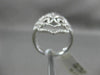 ESTATE LARGE .46CT ROUND DIAMOND 14KT WHITE GOLD OPEN FILIGREE FLUER DE LIS RING