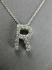 .35CT ROUND DIAMOND 14KT WHITE GOLD CLASSIC "R" INITIAL FLOATING PENDANT #11999