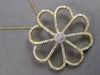 ESTATE EXTRA LARGE 2.85CT DIAMOND 18KT YELLOW GOLD FLOWER LOVE FLOATING PENDANT