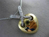 ESTATE LARGE .45CT DIAMOND 14KT WHITE & YELLOW GOLD 3D PUFF HEART PENDANT #21443