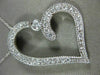 ANTIQUE 1.05CT DIAMOND 14KT WHITE GOLD 3D FILIGREE MILGRAIN HEART PENDANT #17756