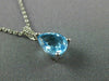 ESTATE 1.51CT DIAMOND & AAA BLUE TOPAZ 14K WHITE GOLD TEAR DROP FLOATING PENDANT