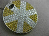 ESTATE LARGE 3.70CT DIAMOND & YELLOW SAPPHIRE 18K TWO TONE GOLD SUNBURST PENDANT