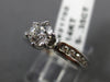 ESTATE WIDE .91CT ROUND DIAMOND 14KT WHITE GOLD SOLITAIRE ENGAGEMENT RING #21702