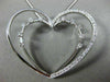ESTATE LARGE .63CT DIAMOND 14KT WHITE GOLD ETOILE HEART FLOATING PENDANT #15841